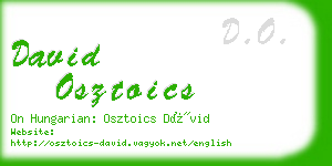 david osztoics business card